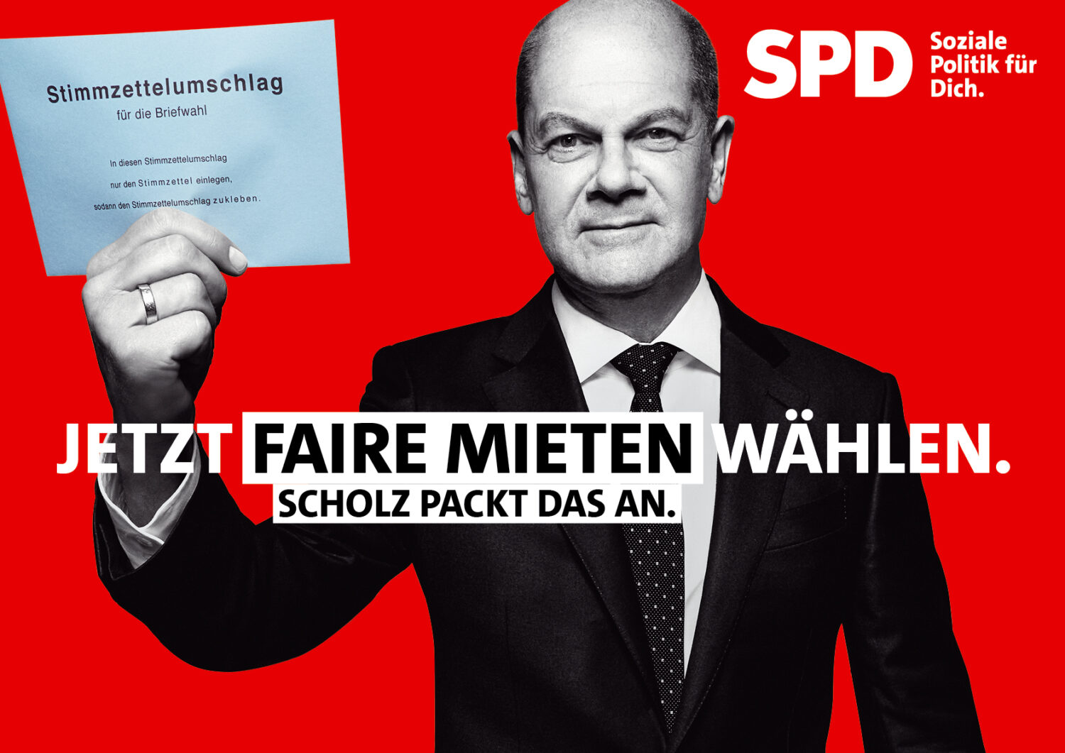 SPD Plakat Bundestagswahl 2021 – Faire Mieten