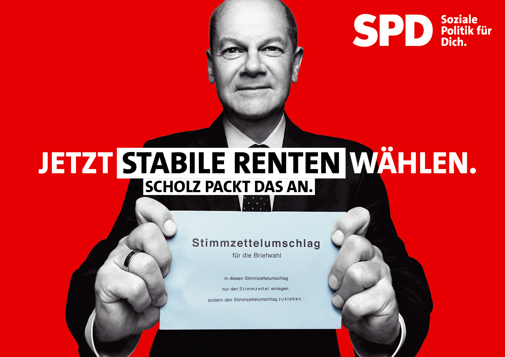 SPD Plakat Bundestagswahl 2021 – Stabile Renten