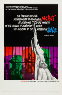 Marat Sade Filmposter – entworfen von Joe Caroff