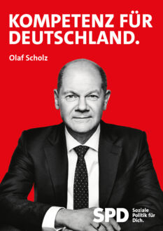 SPD Plakat Bundestagswahl 2021 – Olaf Scholz, Kompetenz für Deutschland