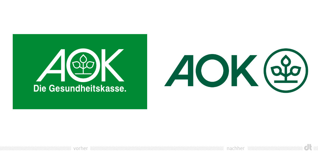 AOK Logo – vorher und nachher
