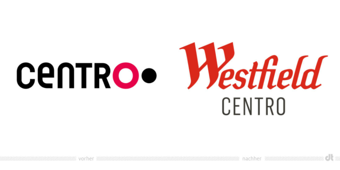 Centro / Westfield Logo – vorher und nachher