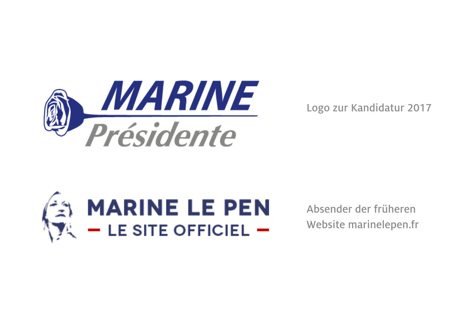 Marine Le Pen – frühere Logos