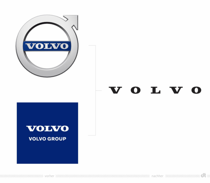 Volvo Corporate Logos – vorher und nachher