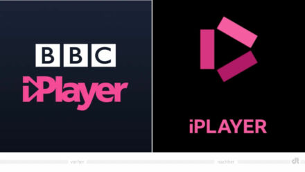 BBC iPlayer Logo – vorher und nachher, Bildquelle: BBC, Bildmontage: dt
