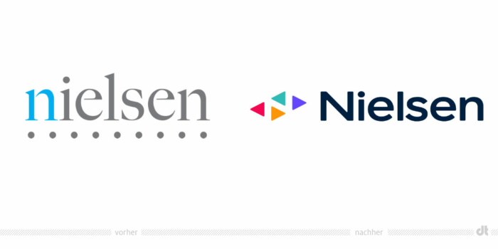 Nielsen Logo – vorher und nachher, Bildquelle: Nielsen, Bildmontage: dt