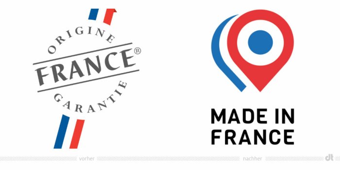 Made in France Logo – vorher und nachher