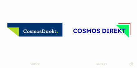CosmosDirekt Logo – vorher und nachher