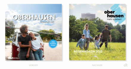 Oberhausen Tourismus Broschüre – vorher und nachher