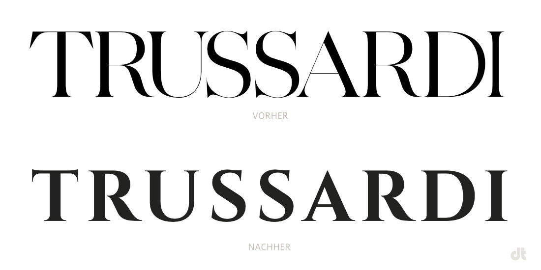 Trussardi Logo – vorher und nachher