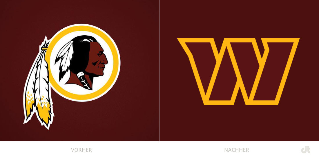 Washington Football Team Logo – vorher und nachher