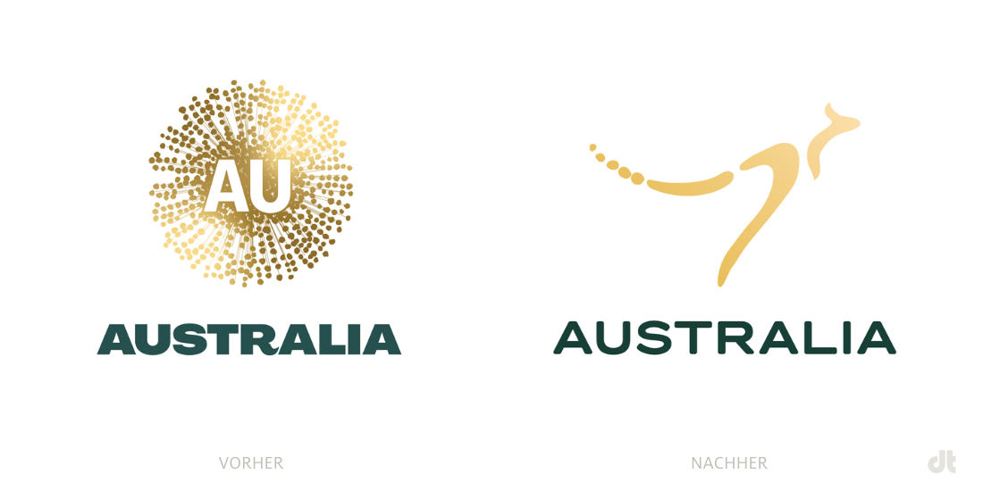 Australia Nation Brand Logo – vorher und nachher