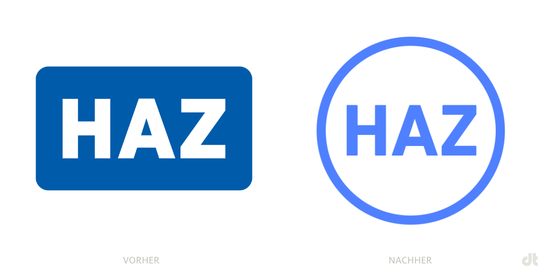 HAZ Logo – vorher und nachher Bildquelle: Madsack, Bildmontage: dt