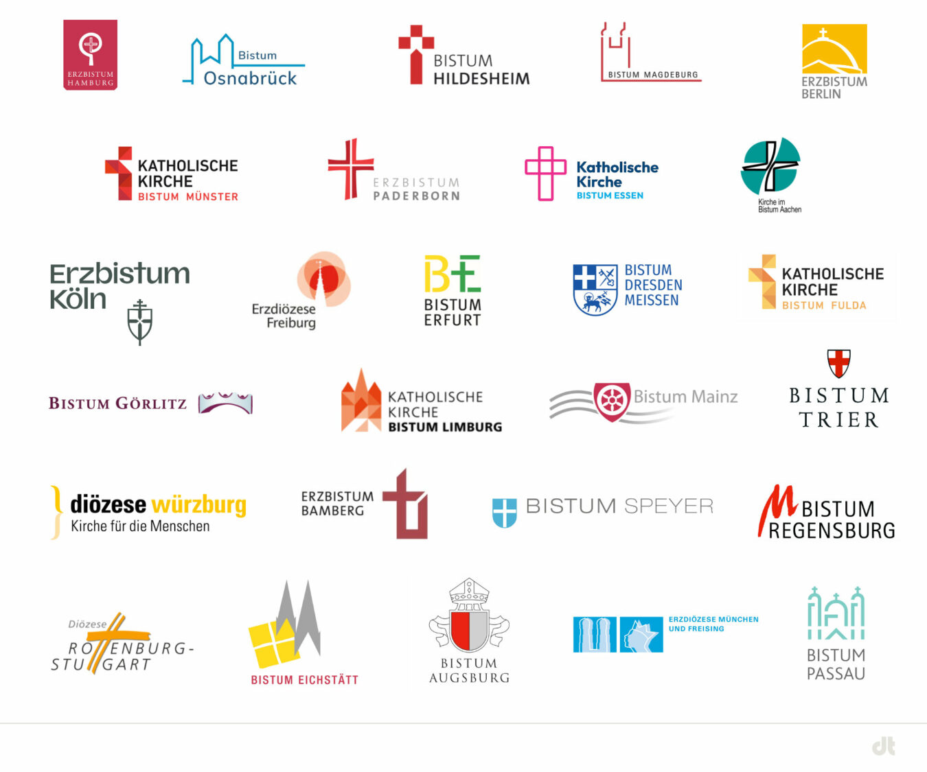 Logos der Bistümer in Deutschland