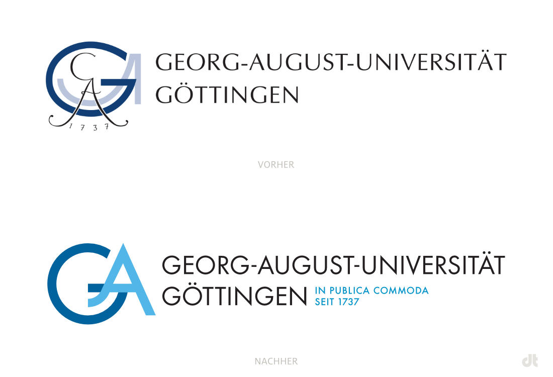 Uni Göttingen Logo – vorher und nachher