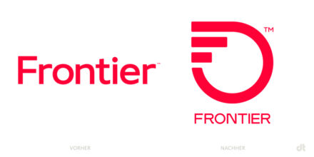 Frontier Communications Logo – vorher und nachher