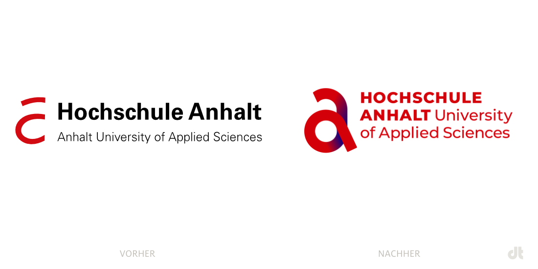 Hochschule Anhalt Logo – vorher und nachher
