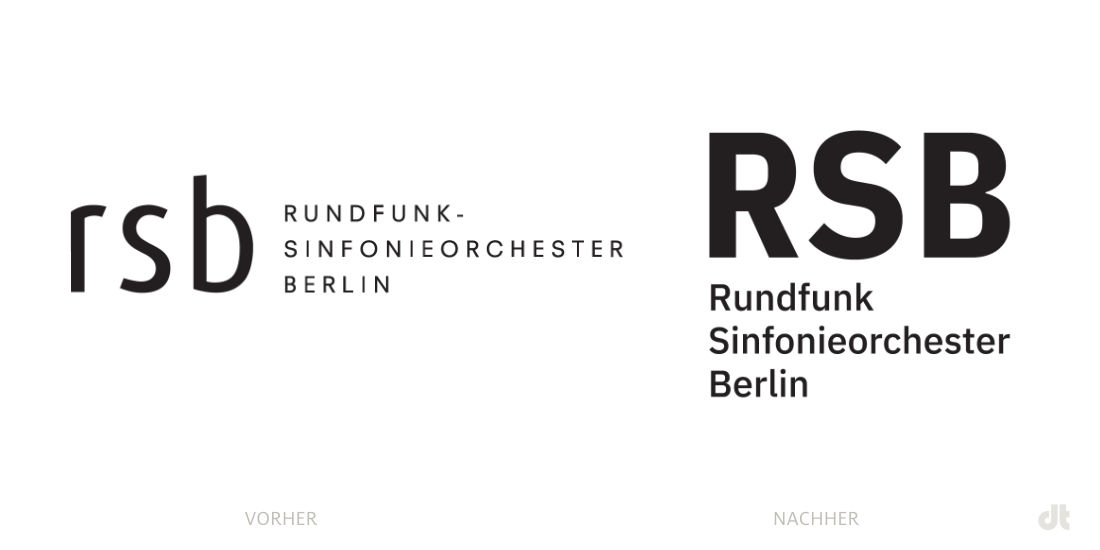 Rundfunk-Sinfonieorchester Berlin (RSB) Logo – vorher und nacher