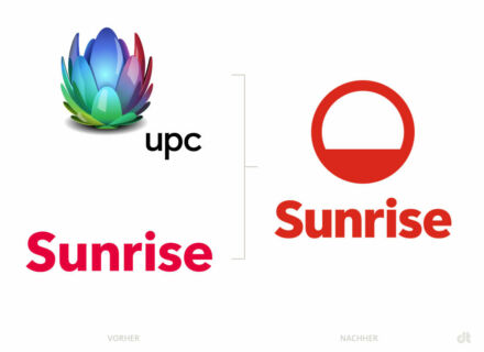 Sunrise / UPC Logo – vorher und nachher