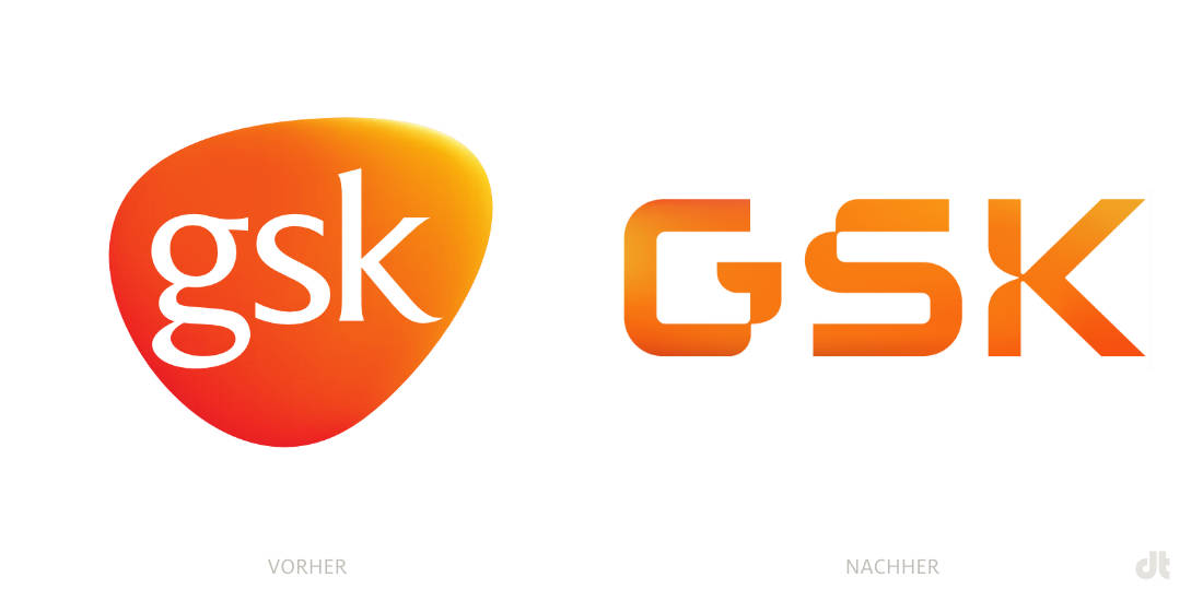 GlaxoSmithKline (GSK) Logo – vorher und nachher