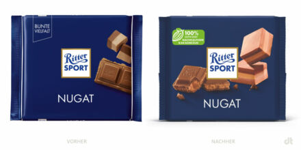RitterSport Nugat – vorher und nachher
