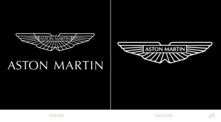 Aston Martin Logo – vorher und nachher