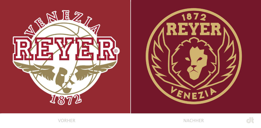 Reyer Venezia Logo – vorher und nachher