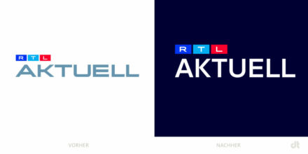 RTL Aktuell logo – before and after, image source: RTL, image montage: dt