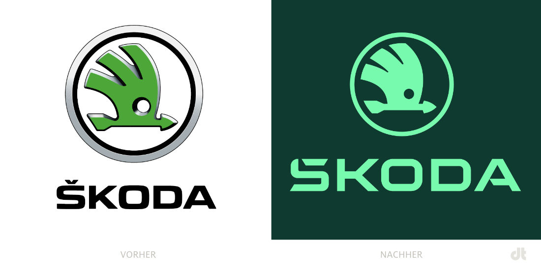 Skoda Logo – vorher und nachher