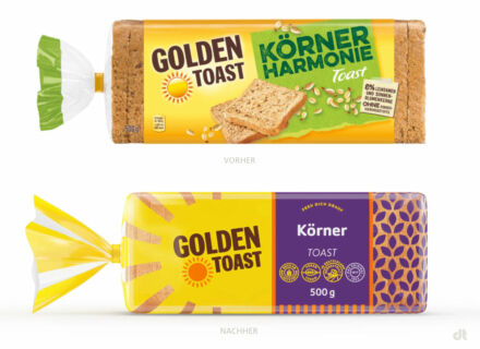 Golden Toast Körner – vorher und nachher, Bildquelle: Lieken, Bildmontage: dt