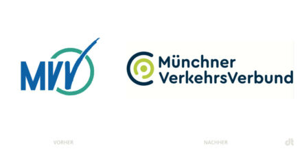 MVV logo - before and after, image source: Munich transport company, image montage: German