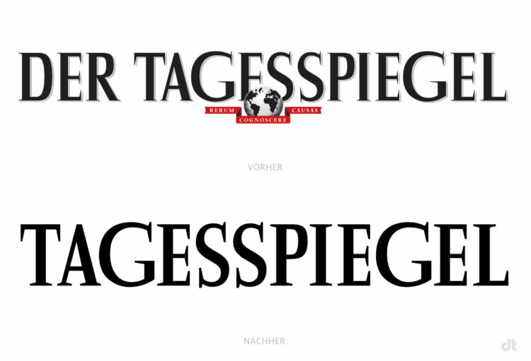 Tagesspiegel Wortmarke / Logo – vorher und nachher