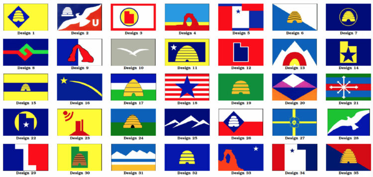 Utah Flaggen Designentwürfe (2002), Quelle: North American Vexillological Association (NAVA)