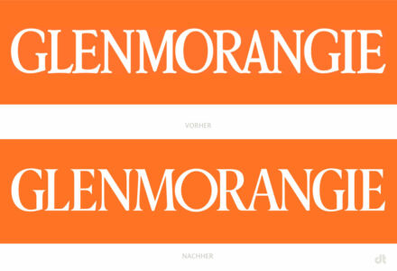 Glenmorangie Logo – vorher und nachher, Bildquelle: Glenmorangie / LVMH, Bildmontage: dt