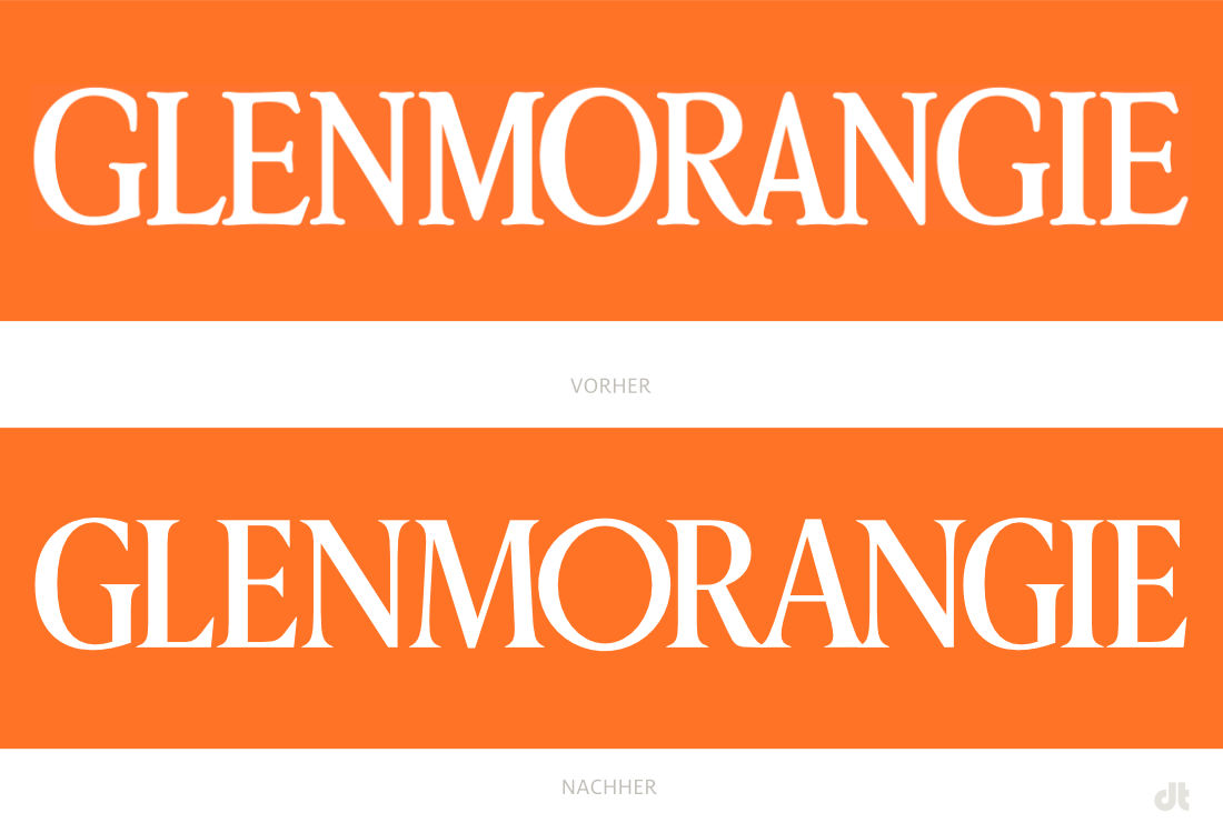 Glenmorangie Logo – vorher und nachher, Bildquelle: Glenmorangie / LVMH, Bildmontage: dt