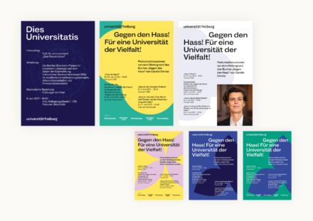 Uni Freiburg neues Corporate Design Anwendungsbeispiel Poster, Quelle: Uni Freiburg