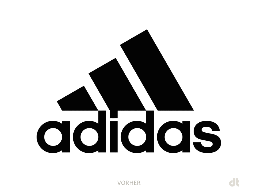 Adidas Logo Redesign, Bildquelle: Adidas, Bildmontage: dt