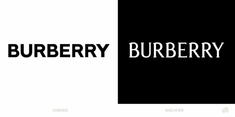 Burberry Logo – vorher und nachher, Bildquelle: Burberry, Bildmontage: dt