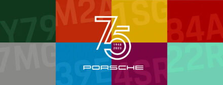 Porsche Sportwagen 75 Jahre Logo, Quelle: Porsche AG