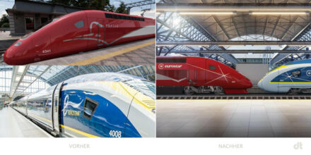 Thalys / Eurostar – vorher und nachher, Bildquelle: Eurostar Group, Bildmontage: dt