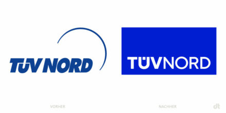 TÜV Nord Logo – vorher und nachher, Bildquelle: TÜV Nord, Bildmontage: dt