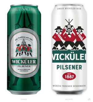 Wicküler Bier 0,5l Dose – vorher und nachher, Bildquelle: Radeberger Gruppe, Bildmontage: dt