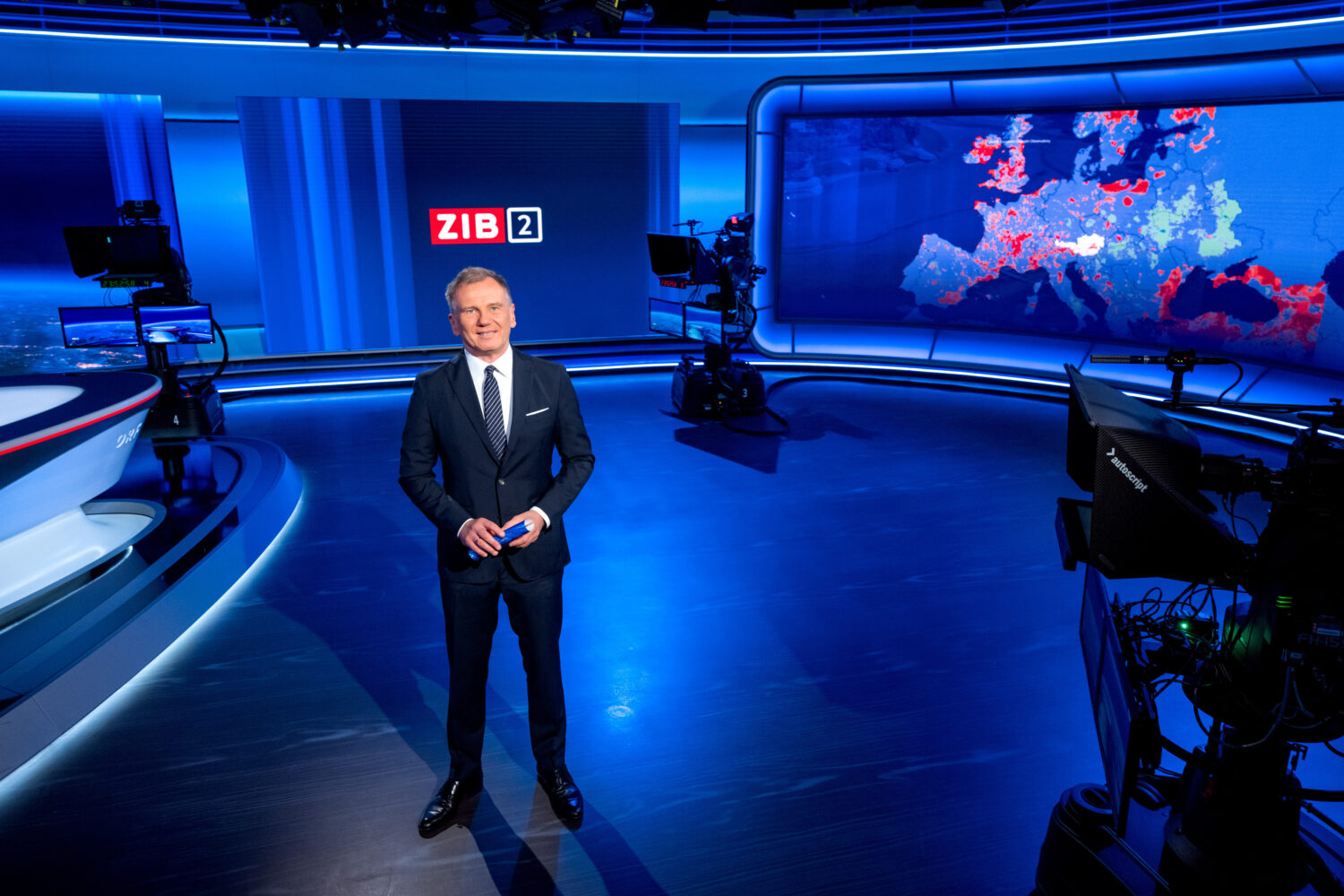 ZIB Nachrichten Studio, neues Design, Quelle: ORF, Foto: Thomas Ramstorfer