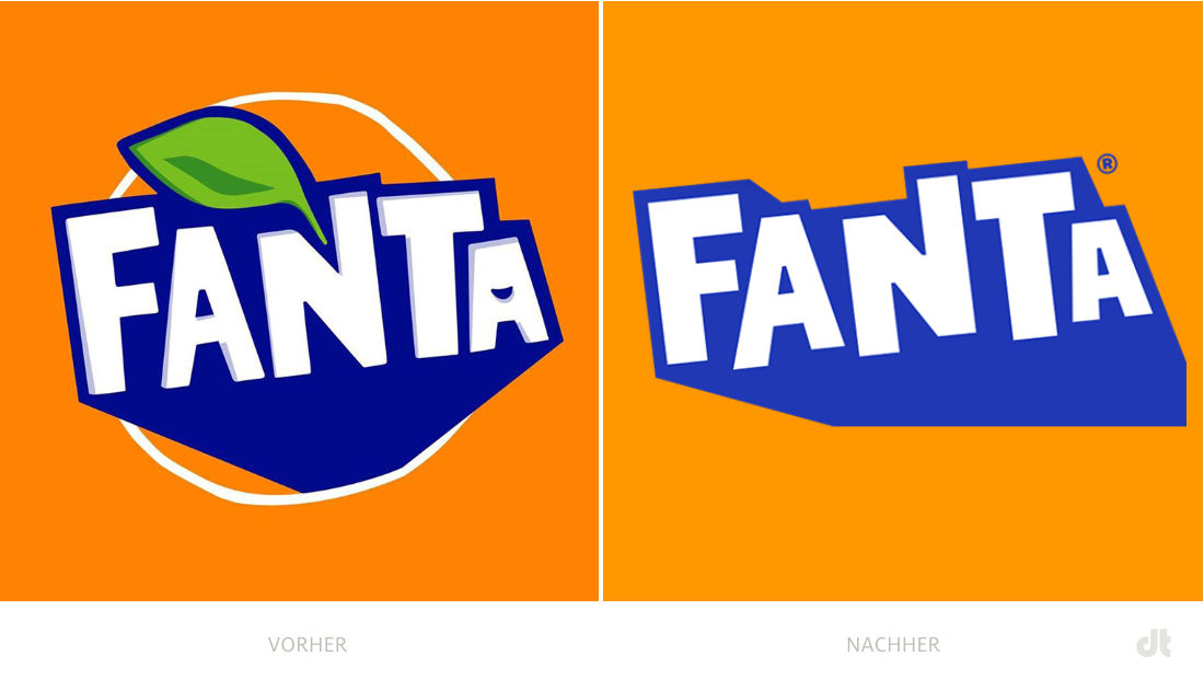 Fanta Logo – vorher und nachher