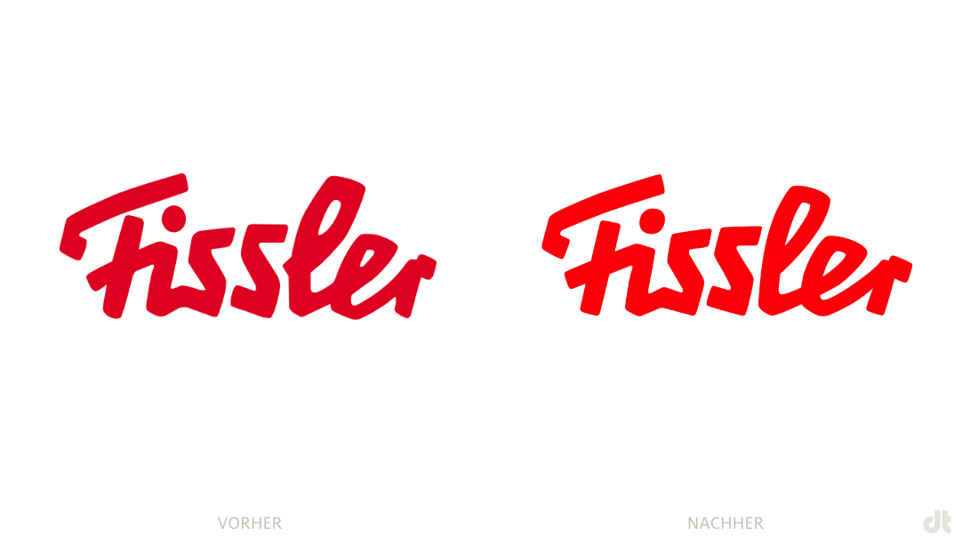 Fissler Logo – vorher und nachher, Bildquelle: Fissler, Bildmontage: dt