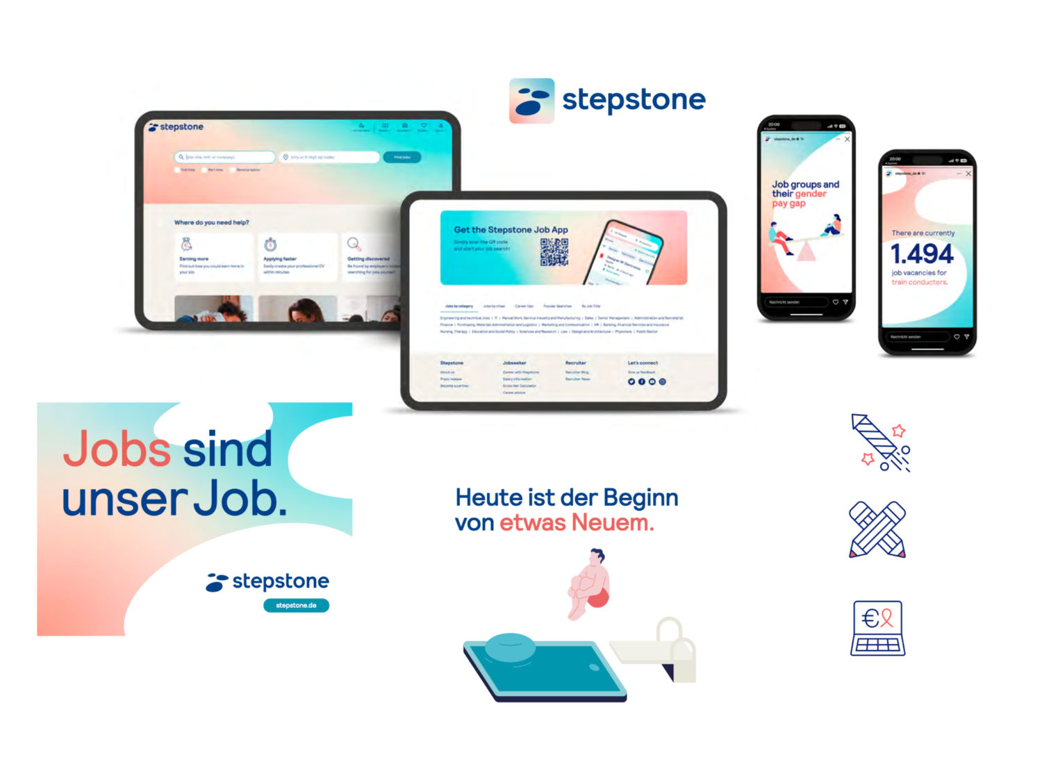 Stepstone Corporate Design – Anwendungen, Quelle: Stepstone