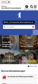 Berlin.de Website (mobile)