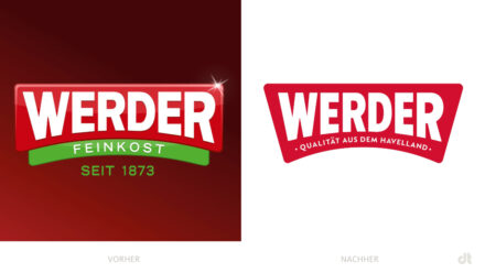 Werder Feinkost Logo – vorher und nachher
