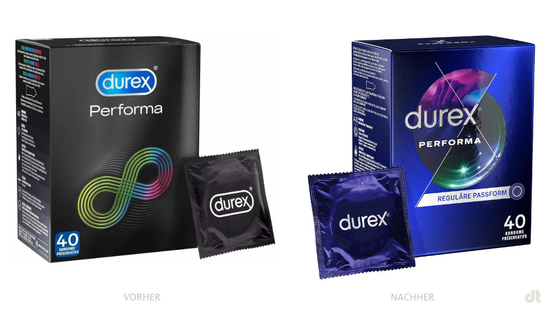 Durex Performa 40 – vorher und nachher, Bildquelle: Reckitt Benckiser / Durex, Bildmontage: dt