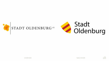 Stadt Oldenburg Logo – vorher und nachher, Bildquelle: Stadt Oldenburg, Bildmontage: dt